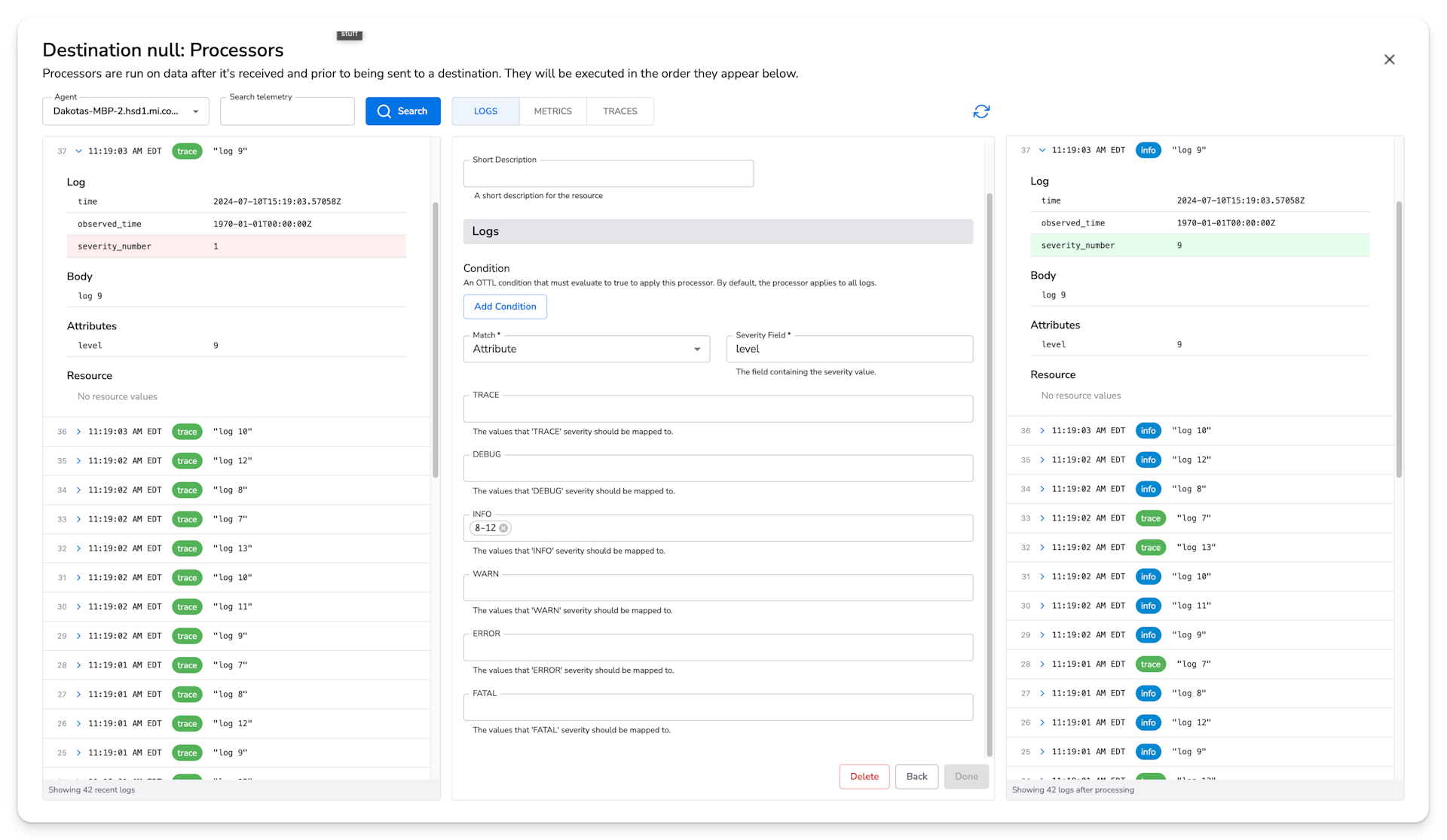 observIQ docs - Parse Severity - Number Range