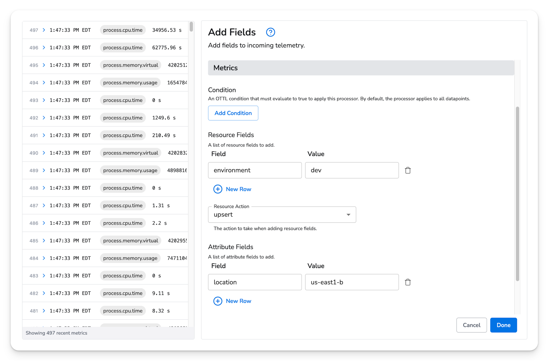 observIQ docs - Add Field - image 1