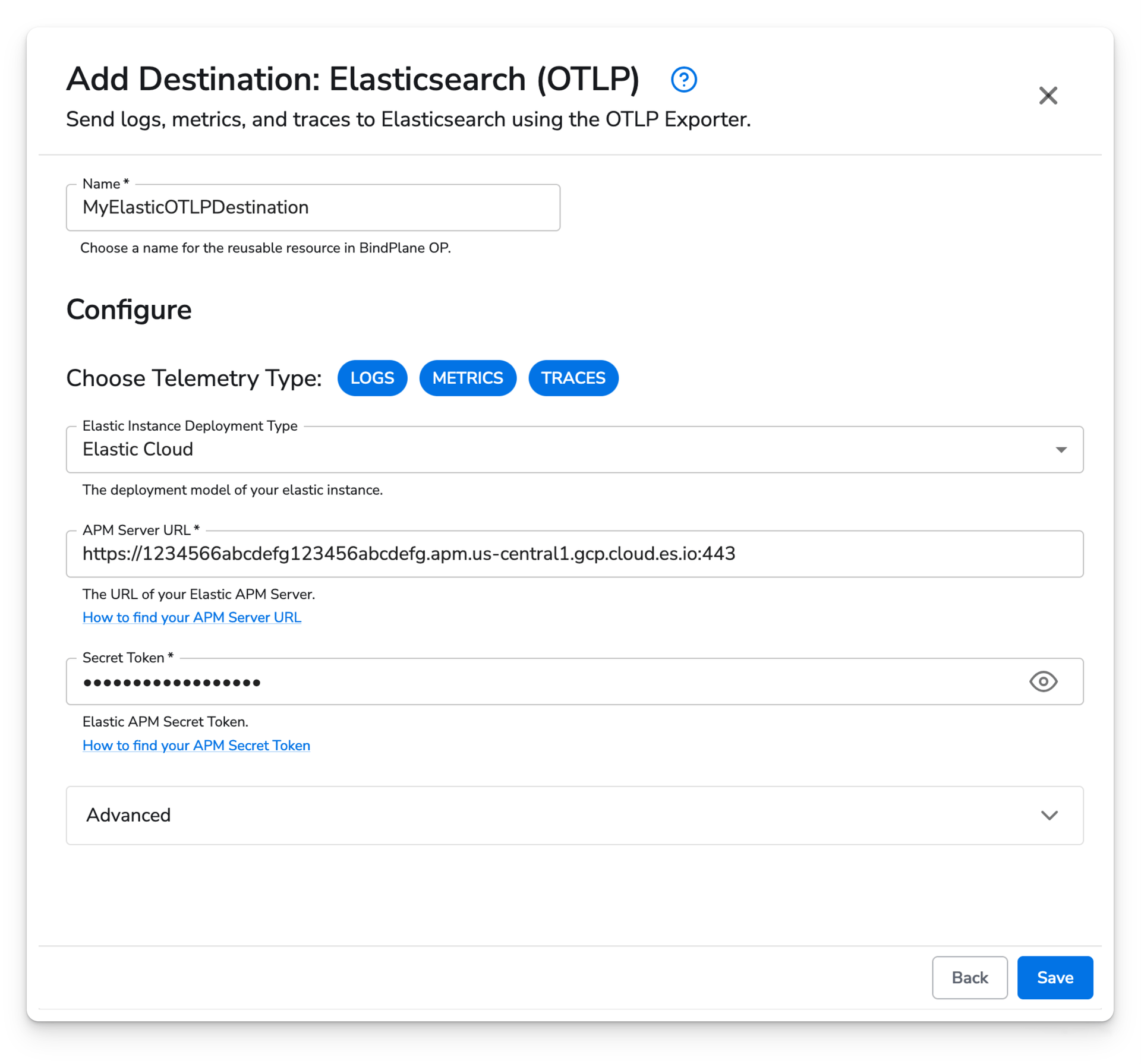 observIQ docs - Elasticsearch (OTLP) Destination - image 1