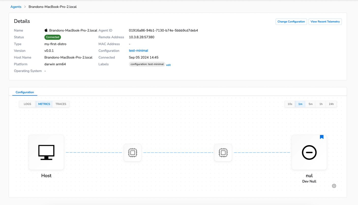 Custom OpenTelemetry Collector managed by BindPlane